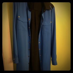 💙Long-sleeve Calvin Klein button up dress🖤